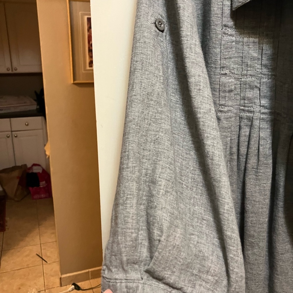 Love Stitch Charcoal Zip-Up Shirt size L - Picture 6 of 12